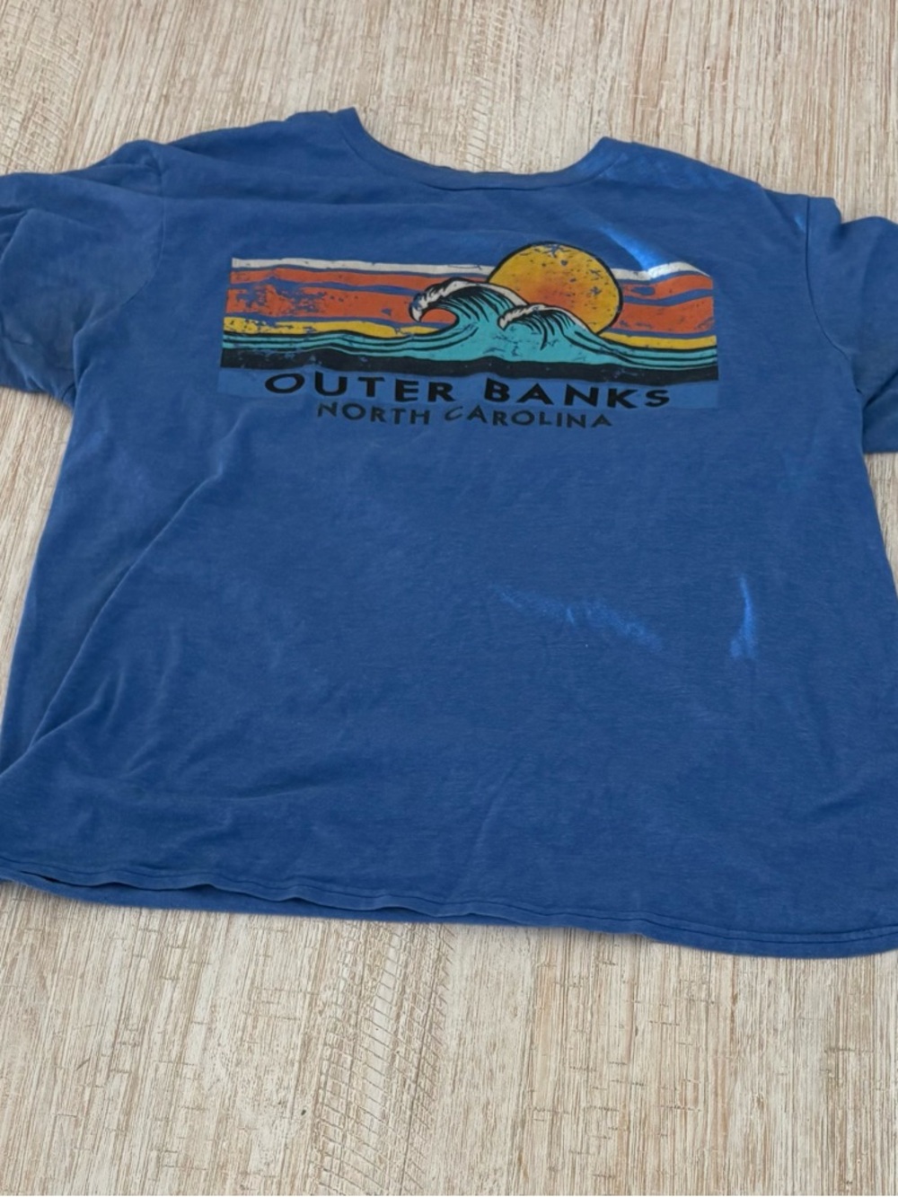 dELiA*s Blue Graphic Tee with Sunrise Artwork
